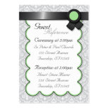 Sage & Gray Damask Wedding Guest Reference Cards Business Card Templates