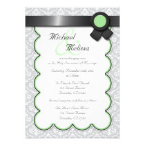 Sage & Gray Damask Wedding Invitations invitations