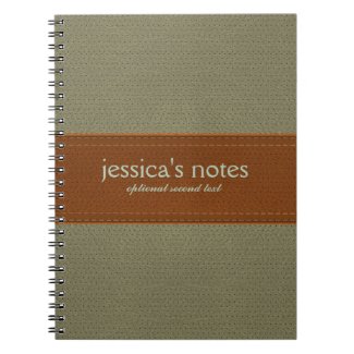 Sage Green And Brown Vintage Leather Spiral Notebooks