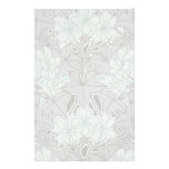 sage green and grey foliage art nouveau floral custom stationery