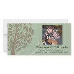 Sage Green and Soft Brown Stylized Eco Tree Photo Greeting Card