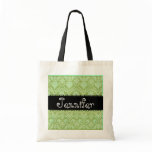 Sage Green & Black Wedding Damask Bridesmaid Bag
