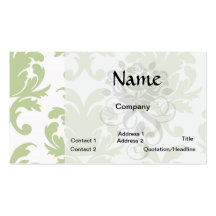 sage green bold large damask pattern business card template