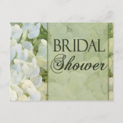  Bridal Shower on White Hydrangea With Sage Green Pin Stripe Accent And Bridal Shower In
