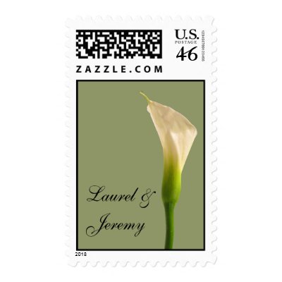 Sage green calla lily wedding postage