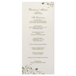 Sage Green Floral Decal Wedding Program Personalized Rack Card