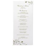 Sage Green Floral Decal Wedding Program Customized Rack Card