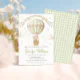 Sage Green Hot Air Balloon Teddy Bear Baby Shower Invitation Zazzle