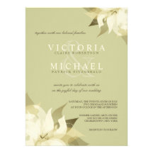 Sage Green Ivory Floral Wedding Invitations