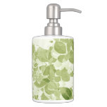 Sage Green Leaf Pattern, Vintage Inspired Soap Dispensers