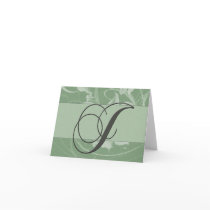 Sage green monogram card - Initial J cards