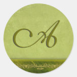 Sage green monogram - customize your own stickers