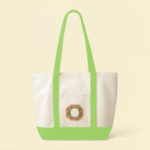 Sage Green & Peach Roses Tote Bag