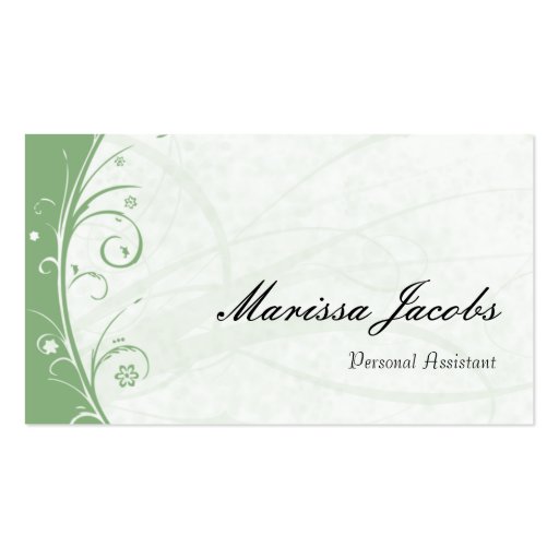 Sage Green Personal Assistant Business Card (front side)