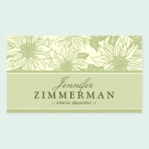 Sage Green Sunflowers Floral Business Card business cards