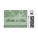 Sage green wedding postage