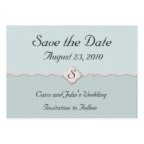 Sage Peach Save the Date Card business cards