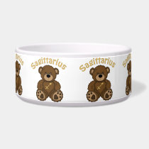 Sagittarius Astrology Teddy Bear Dog Bow pet bowls
