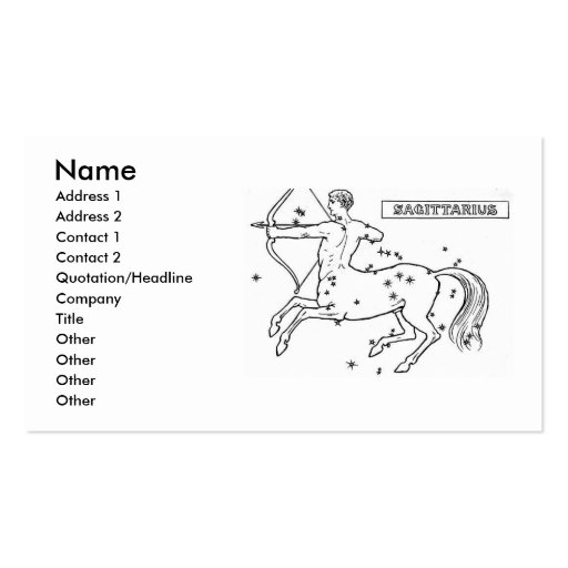 Sagittarius Business Card (front side)