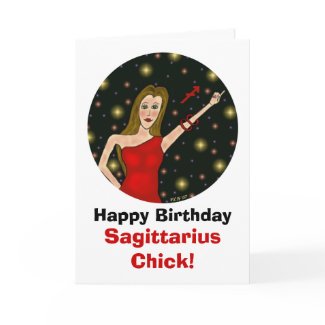 Sagittarius Chick Birthday Card card