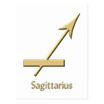 Sagittarius Gold Symbol Postcards
