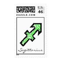 Sagittarius Symbol (style1_green) Postage postage by AstrologicalDesigns Sagittarius Symbol (style1_green) Postage postage