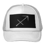 Sagittarius. Zodiac Astrology Sign. Black. Trucker Hats