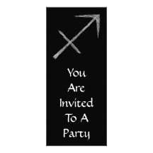 Sagittarius. Zodiac Astrology Sign. Black. Announcement