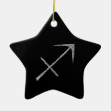 Sagittarius. Zodiac Astrology Sign. Black. Ornaments