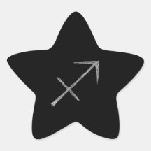 Sagittarius. Zodiac Astrology Sign. Black. Stickers