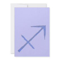 Sagittarius. Zodiac Astrology Sign. Blue. Custom Invites