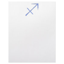 Sagittarius. Zodiac Astrology Sign. Blue. Letterhead Design
