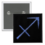 Sagittarius. Zodiac Astrology Sign. Blue. Pins