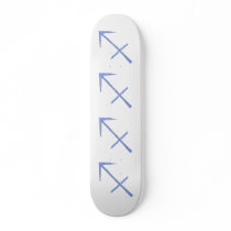 Sagittarius. Zodiac Astrology Sign. Blue. Skate Board