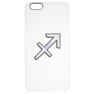Sagittarius Zodiac Sign on black snake skin Clear iPhone 6 Plus Case