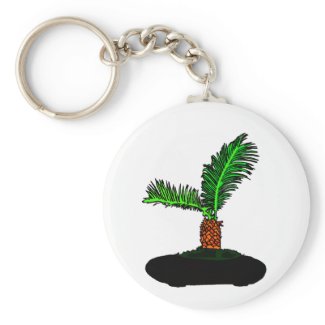 Sago Palm Bonsai Type Graphic Image tree keychain