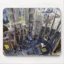 Sagrada familia, aerial, Barcelona, Spain Mousepad