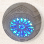 Sagrada Familia Blue Stained Glass Drink Coasters