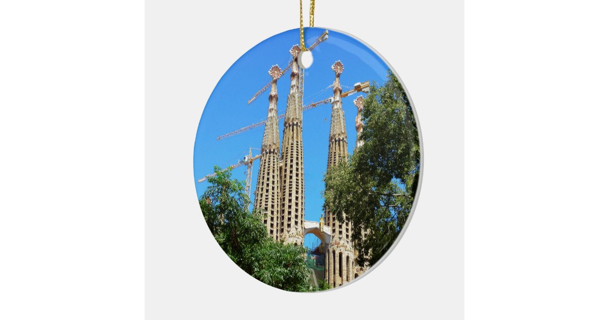 sagrada familia church in barcelona spain ceramic sagrada familia christmas ornament