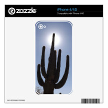 saguaro cactus with sun backdrop decal for iPhone 4