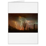 Saguaro Lightning Storm Greeting Card