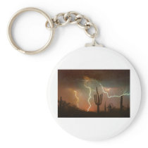 Saguaro Lightning Storm Keychain