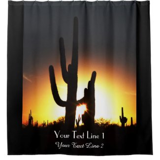 Saguaro Sunset Personalized Shower Curtain