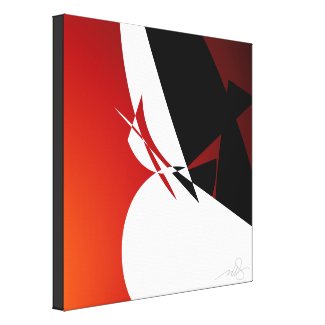 Sail Away In Red Abstract wrappedcanvas