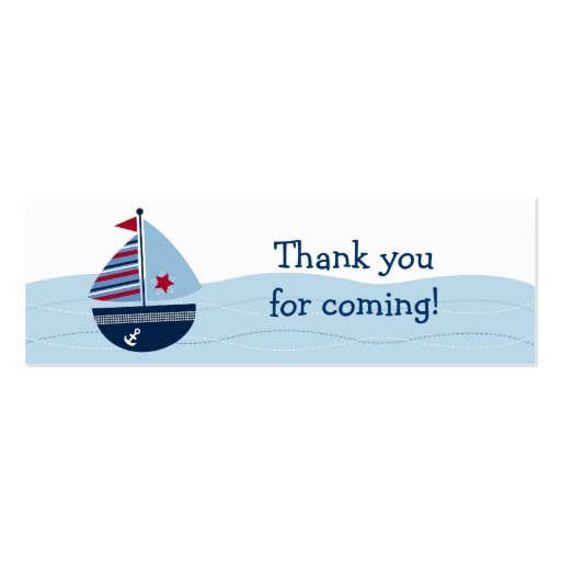 Sail Away Sailboat Baby Shower Favor Gift Tags Business Card Templates (front side)
