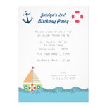 Sail Away Sailing Boat Boys Birthday Invite invitations