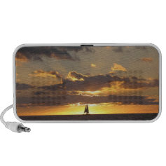 Sail boat at sunset laptop speakers