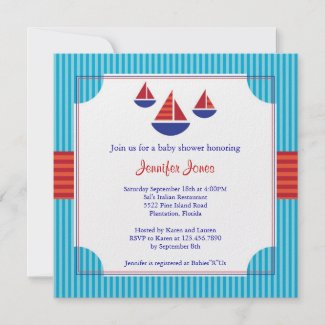 Sail Boat Baby Shower Invitation