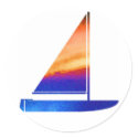 Sail  boat - Blue n Red stickers
