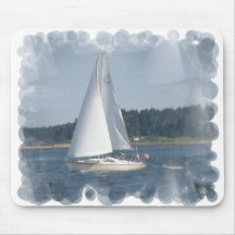 Sail Boat Bubbles Mouse Pad